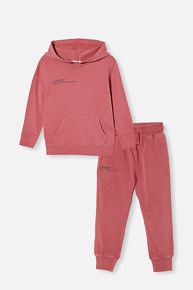 Hoodie and Trackpant Bundle, Very Berry/ Loved